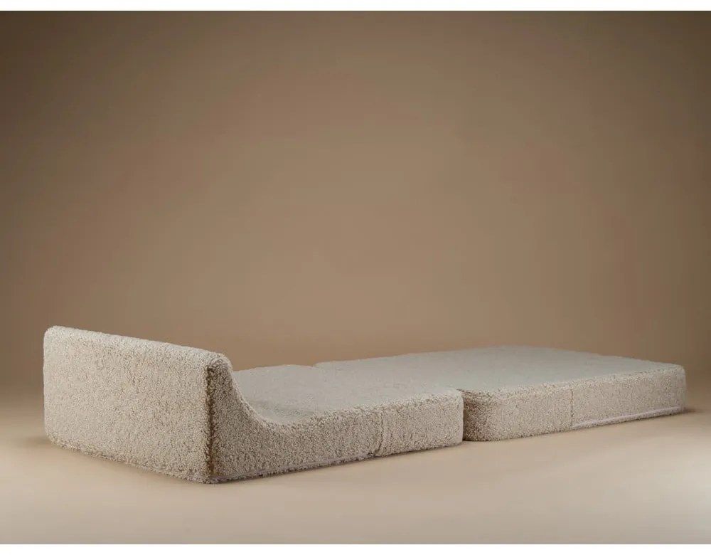 Fotoliu pentru copii maro deschis cu tapițerie din țesătură bouclé Flipster – Wigiwama