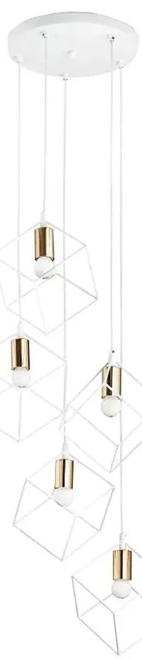 Lustră pe cablu Ideal Lux ICE 5xE27/60W/230V d. 50 cm alb