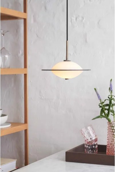 Halo Design 743599 - Pendul ORBIT pe cablu, 1xG9/7W/230V, Ø 24 cm, alb/alamă/fumuriu.