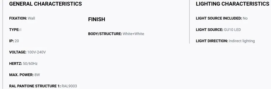 Aplica perete aluminiu alb, 1xGU10, SOLE round