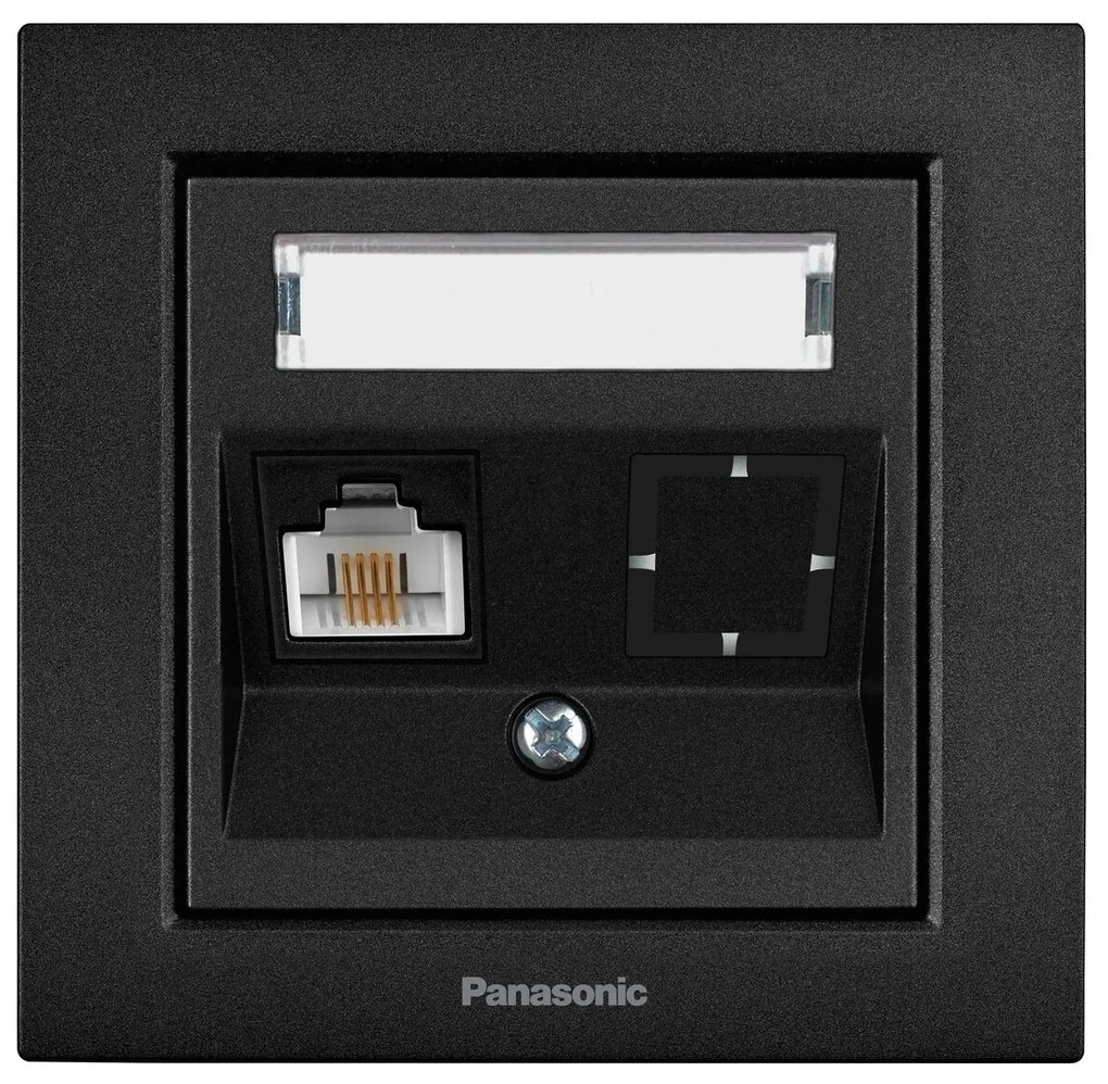 Priza internet cat 5E, IP20, Negru, Panasonic Karre Plus 55