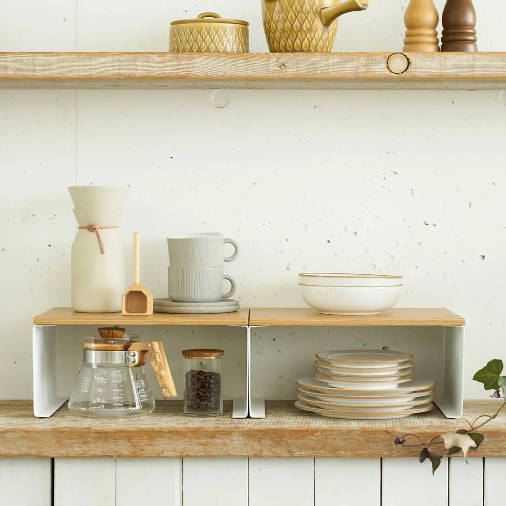 Raft suplimentar alb/în culoare naturală din metal 30,5x14 cm Tosca – YAMAZAKI