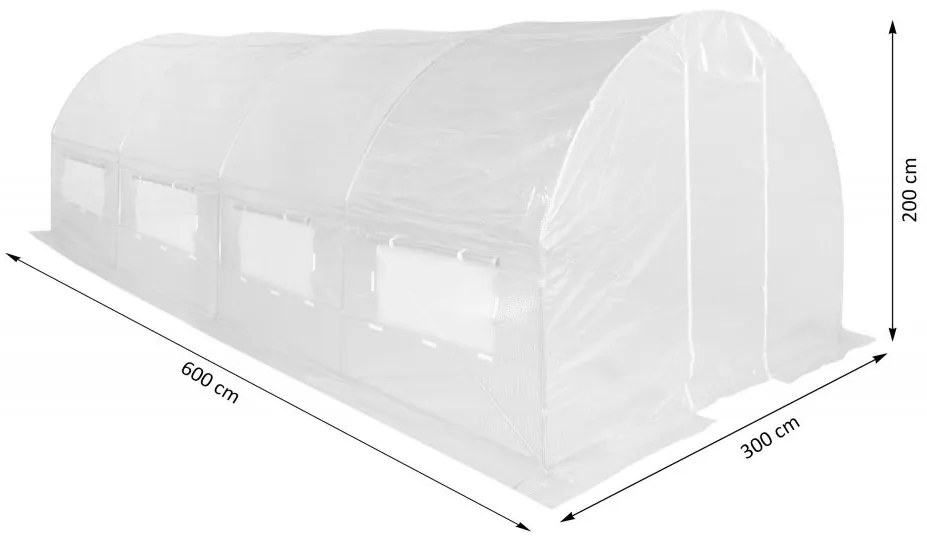 Solariu 300 x 600 cm (18 m2), alb