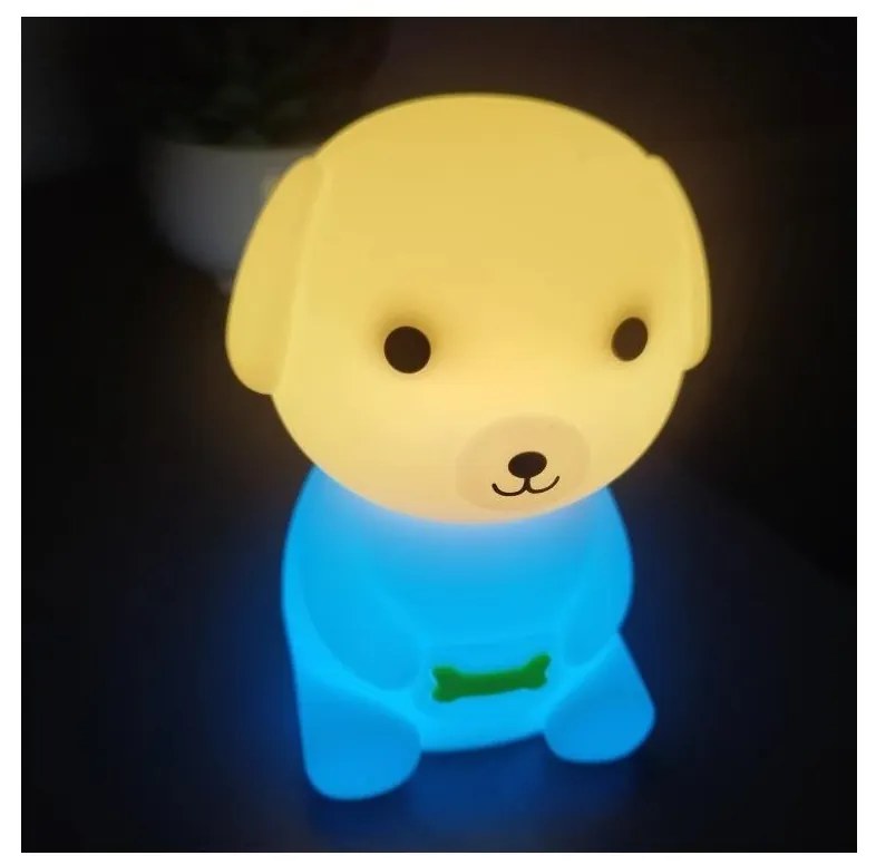 Lampă de veghe pentru copii LED RGB reîncărcabilă, reglabilă LED/2,5W/5V 3000K 1200 mAh câine