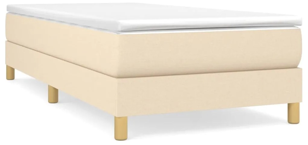 3120579 vidaXL Cadru de pat box spring, crem, 90x190 cm, textil