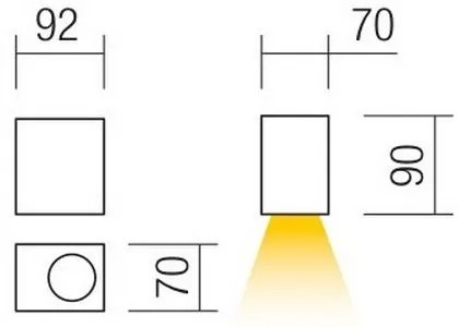 Redo 90151 - Aplică perete exterior PUNTA 1xGU10/7W/230V IP44