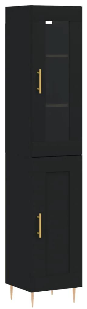 3199482 vidaXL Dulap înalt, negru, 34,5x34x180 cm, lemn prelucrat