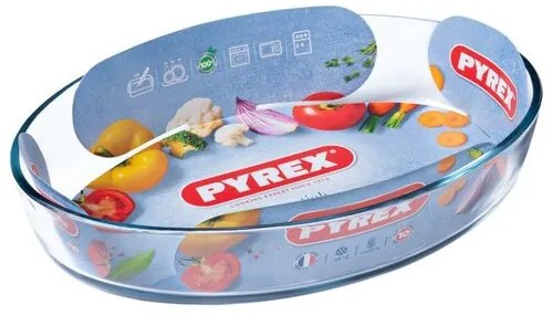 Pyrex Vas de sticlă pentru cuptor oval 2,2 l, 30 x21 x 6 cm