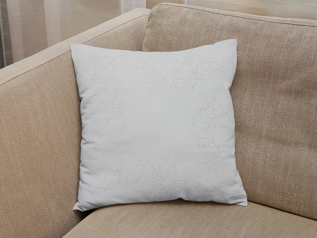 Husa de perna decorativa LEAFY LACE 40x40 cm, alba