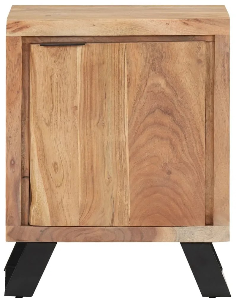 323519 vidaXL Noptieră, 40x30x50 cm, lemn masiv de acacia cu margini vii