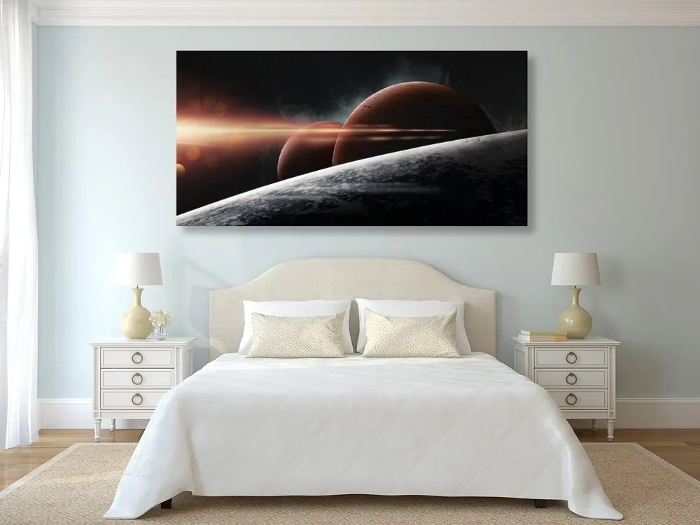 Tablou planete în galaxie