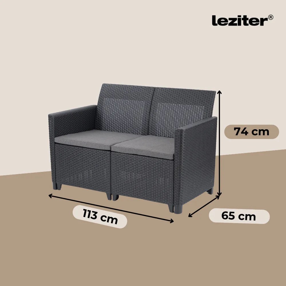 Set de mobilier de grădină Claire IV cu 4 locuri și masă de depozitare Vigo, grafit