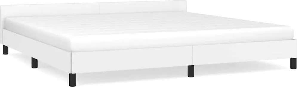 vidaXL Cadru de pat cu tăblie fără saltea, alb, 200x200 cm