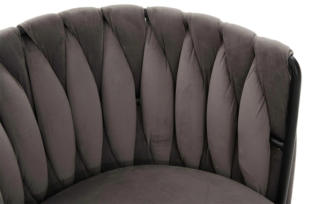 Set de 2 scaune pivotante din catifea, Gri | Aosom Romania