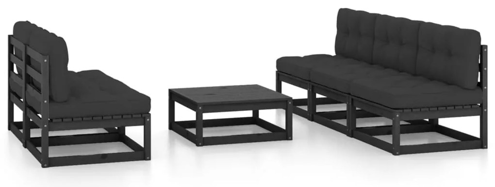 vidaXL Set mobilier grădină cu perne, 6 piese, lemn masiv pin