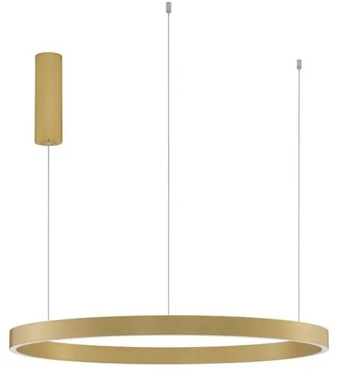 Lustra LED design circular cu iluminat sus si jos ELOWEN auriu, diametru 80cm