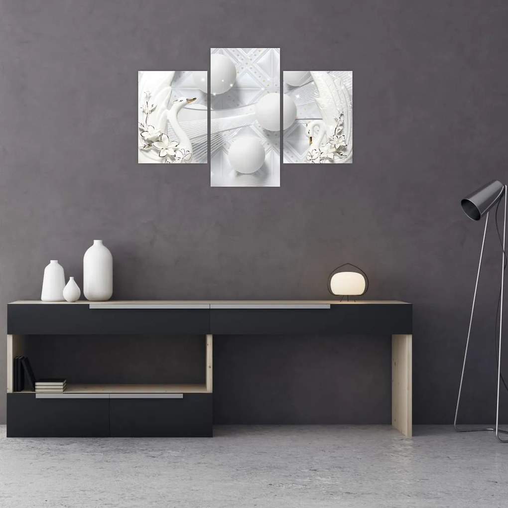 Tablou - Lebăda de aur pe apă (90x60 cm)