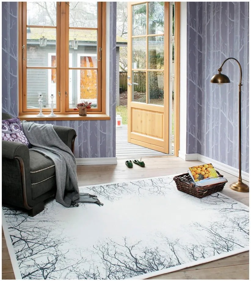 Covor reversibil Narma Puise, 140 x 200 cm, alb