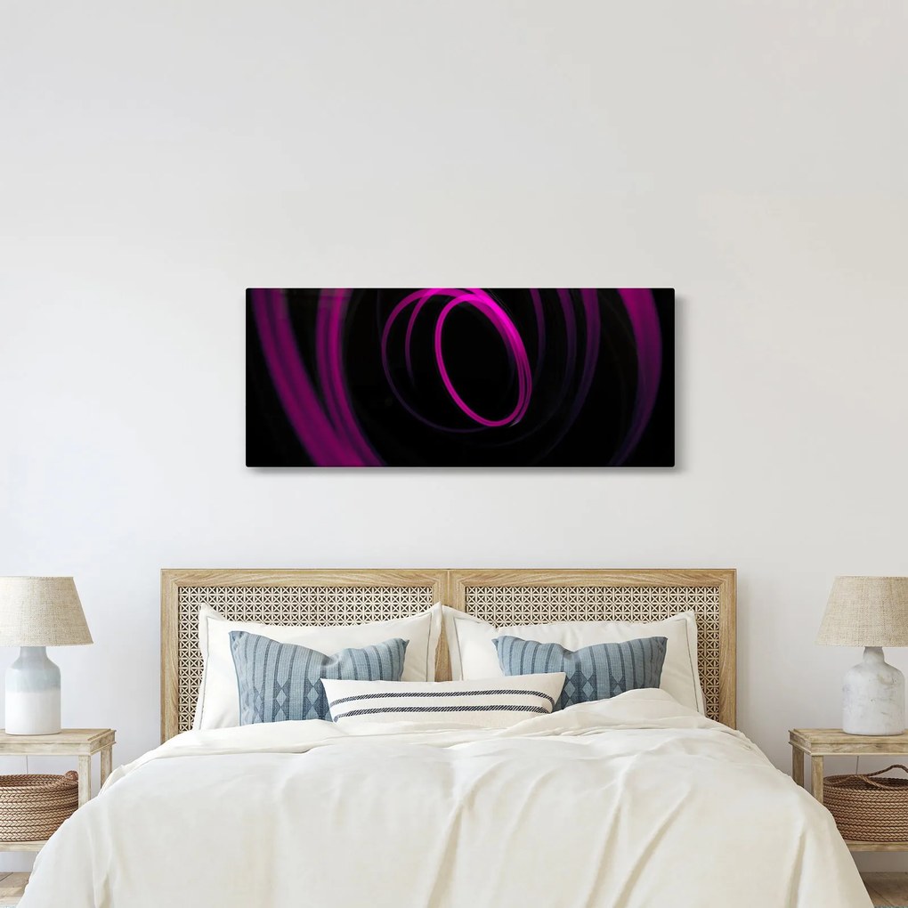 Tablou - linii violete (120x50 cm)