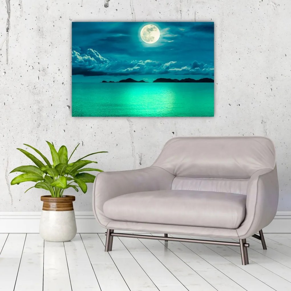 Tablou - Luna plină deasupra apei (90x60 cm)