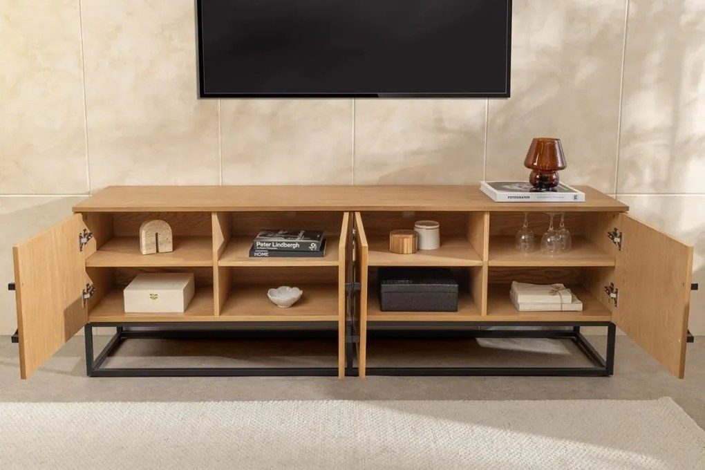 Comoda TV GRANDEZZA 180cm stejar natural