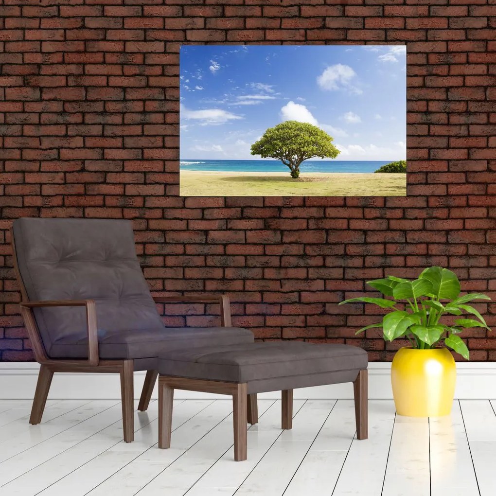 Tablou plaja cu copac (90x60 cm)