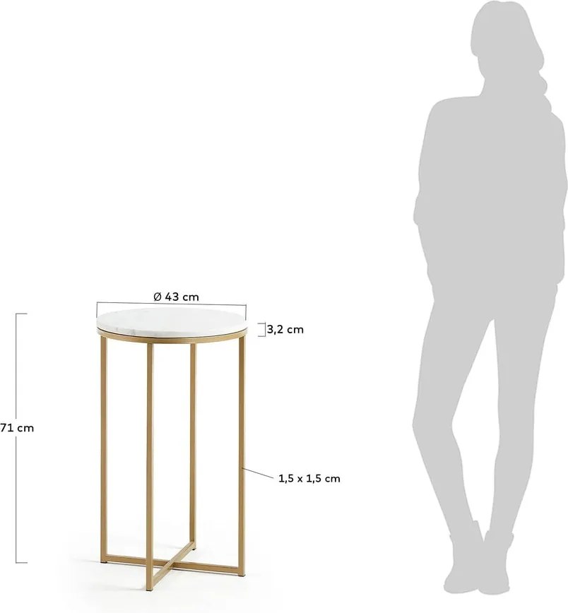 Măsuță auxiliară Kave Home Shefield, ø 43 cm
