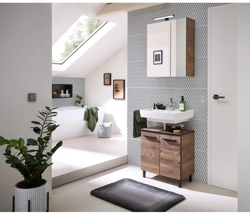 Dulap sub chiuveta cu aspect de lemn de stejar 60x53 cm Set 374 - Pelipal