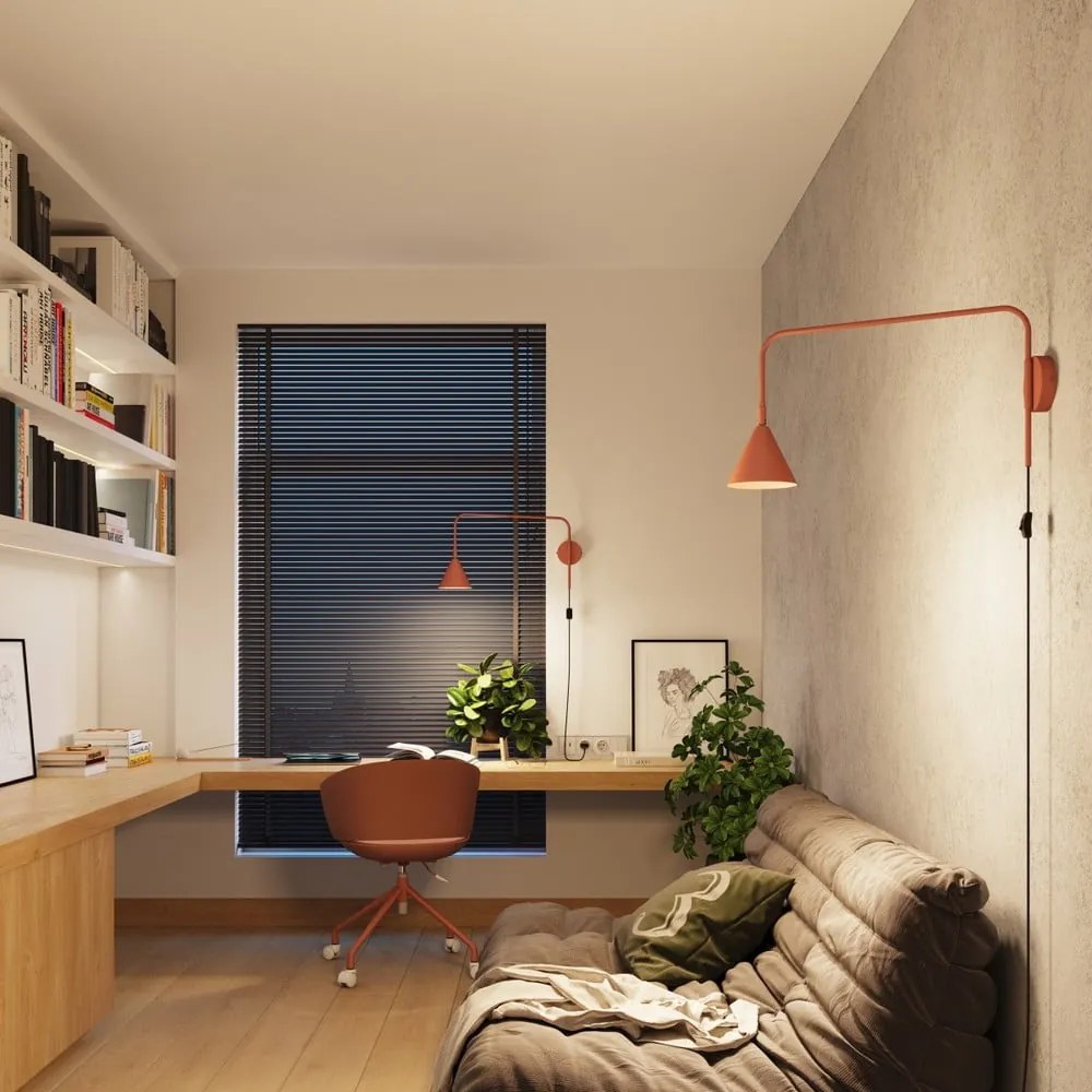 Aplică de perete teracotă cu alimentare la priză Zylo – Sollux