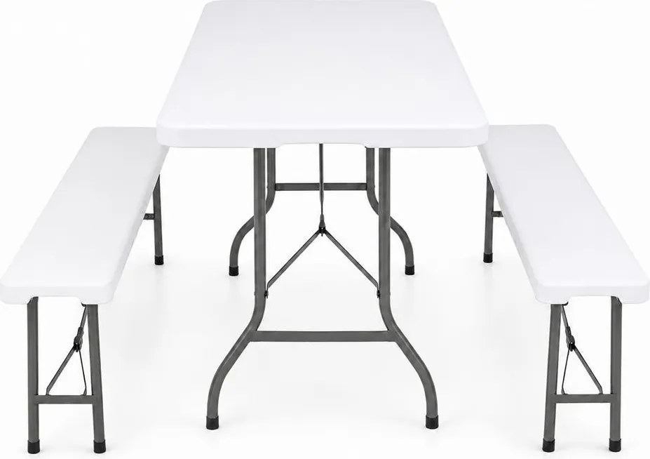 Set catering/camping - masă ESSEN + 2x bancă LINDAU