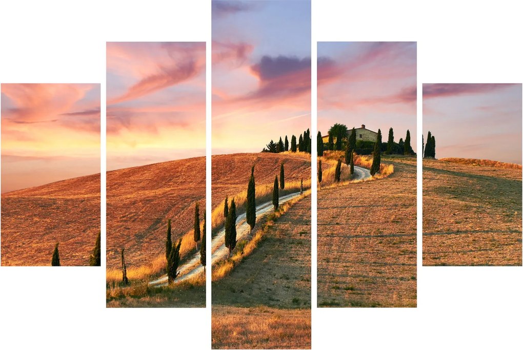 Tablou - Casa pe deal Toscana, Italia (150x105 cm)