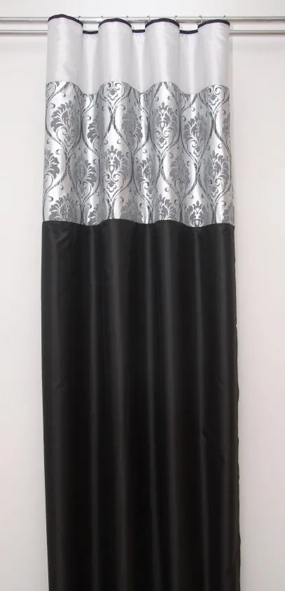 Draperie culoarea negru-argintiu cu model Lăţime: 140 cm | Lungime: 250 cm (într-un set de 1 bucată)