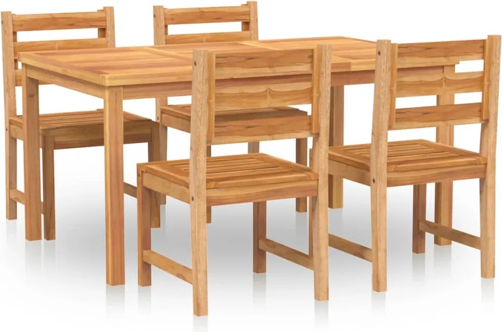 vidaXL Set de sufragerie de grădină, lemn masiv de tec, 5 piese