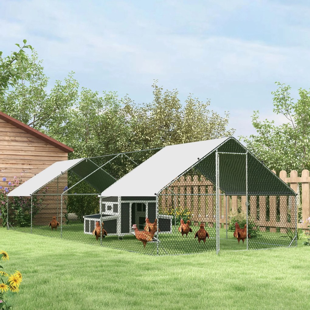 PawHut Adăpost din Lemn pentru Găini cu Cuib pentru Ouă pentru 6 Găini, Gri Închis | Aosom Romania