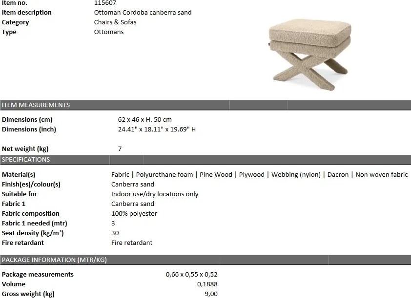 Taburete Cordoba, canberra sand 115607 HZ