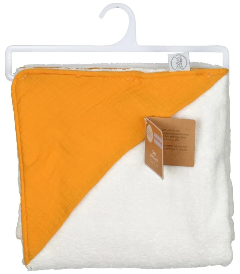 Prosop cu glugă pentru copii galben din muselină 75x75 cm – Bébé Douceur