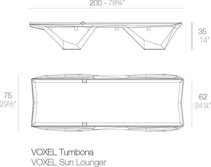 Set de 4 sezlonguri moderne de exterior design premium VOXEL