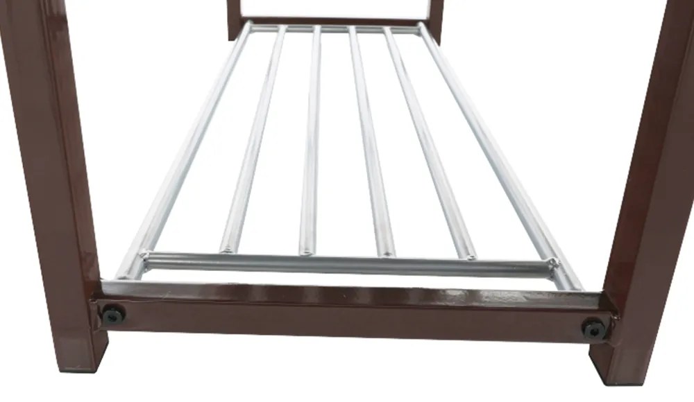 Banca cu rafturi pantofi, ciocolatiu maro inchis