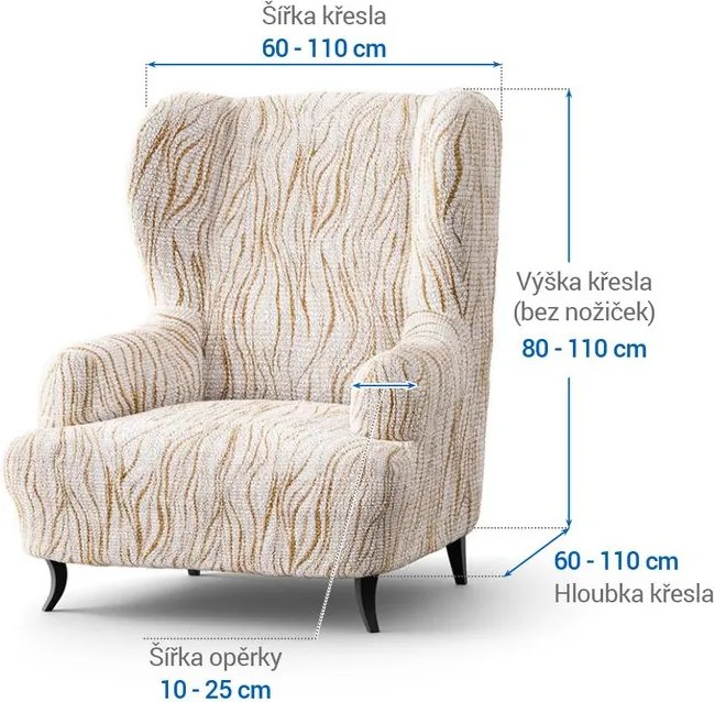 Gaico Huse bielastice UNIVERSO NOU bej cu dungi fotoliu clasic (l. 60 - 110 cm)
