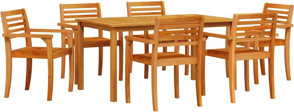 vidaXL Set de masă pentru grădină 7 pcs Maro Lemn Solid de Acacia