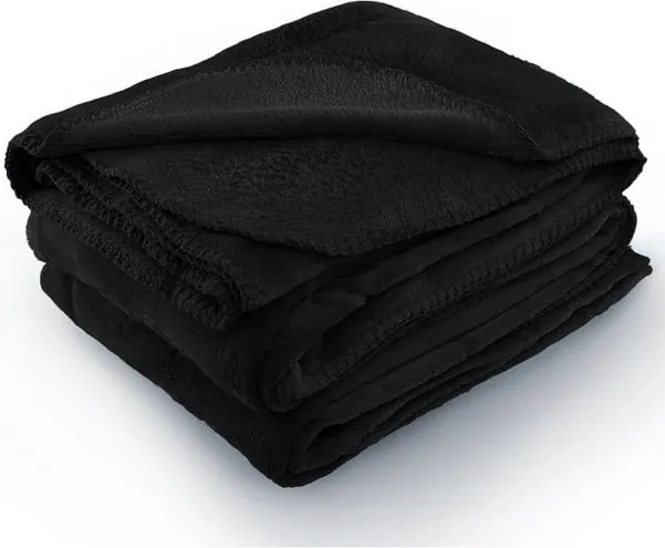 Pătură din microfibră AmeliaHome Tyler, 150 x 200 cm, negru