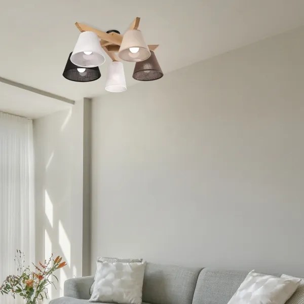 Lustră aplicată Brilagi ANTHONY 5xE14/40W/230V stejar