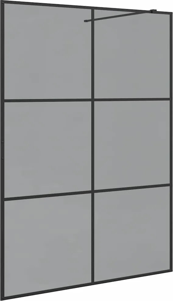 vidaXL Zid de duș walk-in Negru 140 x 195 cm sticlă securizată