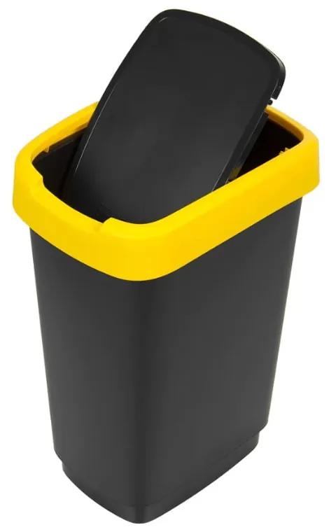 Coșuri de gunoi negre 3 buc. pentru reciclat din plastic reciclat 25 l Twist – Rotho