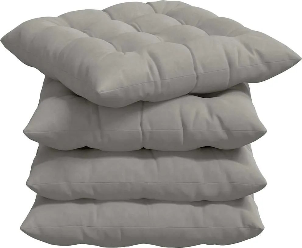 vidaXL Perne de Șezut 4 pcs Gri deschis 40 x 40 x 6 cm Microfibră