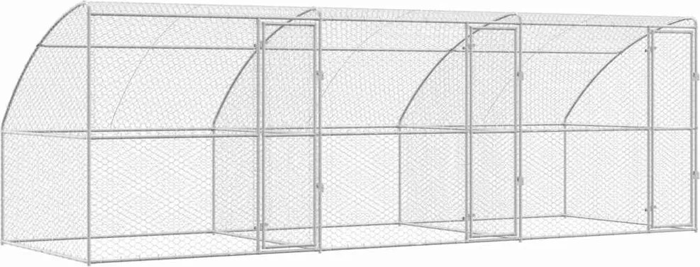 vidaXL Cușcă pentru câini 3 pcs Argintiu 6 x 2 x 2 m Oțel galvanizat