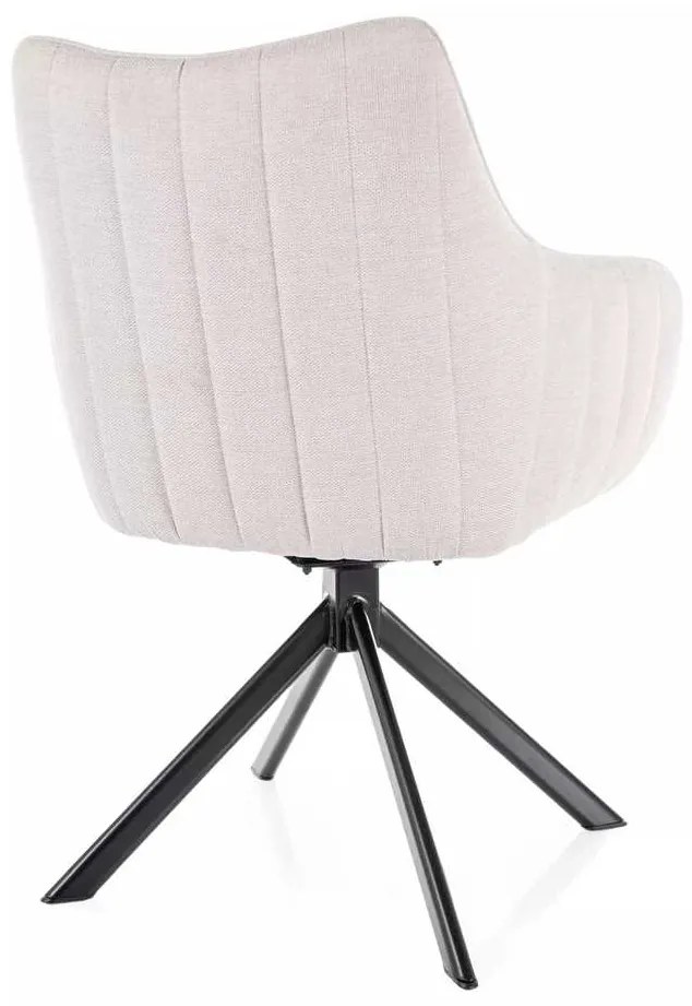 Scaun de bucătărie Azalia Velvet, crem / negru