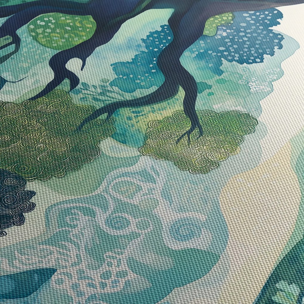 Tablou – Coroană verde a arborelui vieții (90x60 cm)
