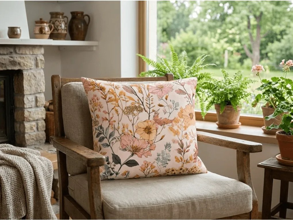 Husa din bumbac pentru perna BLUMIRA POLY 45x45 cm, colorata