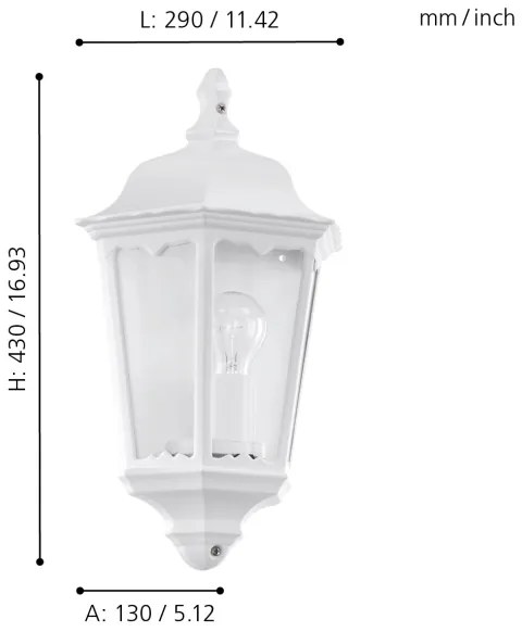 Eglo 93448 - Corp de iluminat perete exterior NAVEDO 1xE27/60W/230V